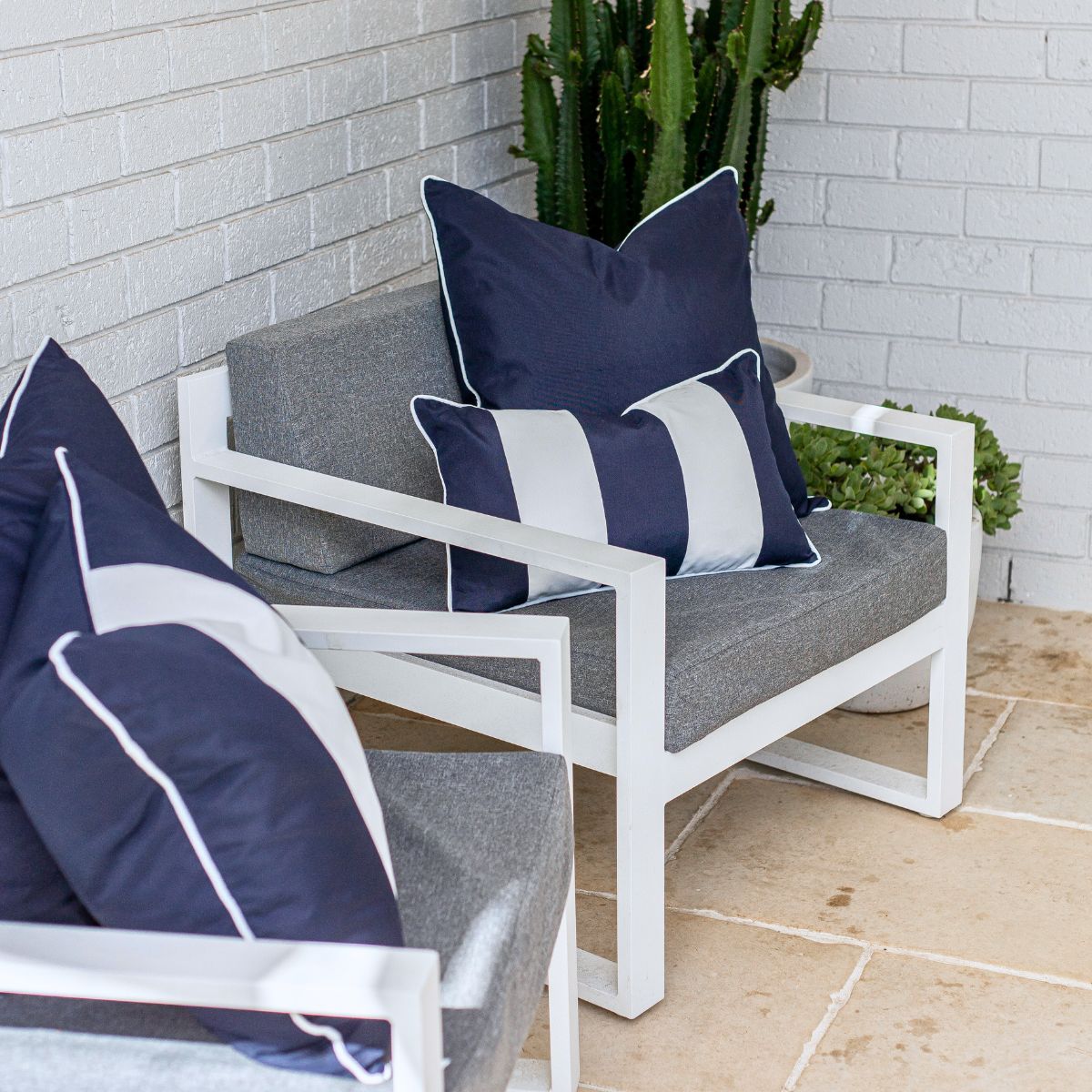 KIRRA Dark Blue Outdoor Cushion Cover Mirage Haven