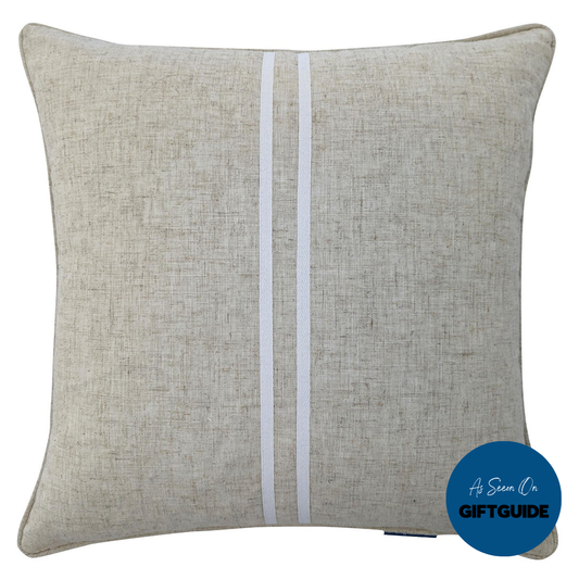 VISTA Twin Stripe Linen and White Cushion Cover | Mirage Haven 